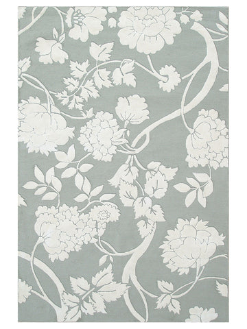 The Rug Market Sara Hand-Hooked Rug - Grey/White - Size 10X13