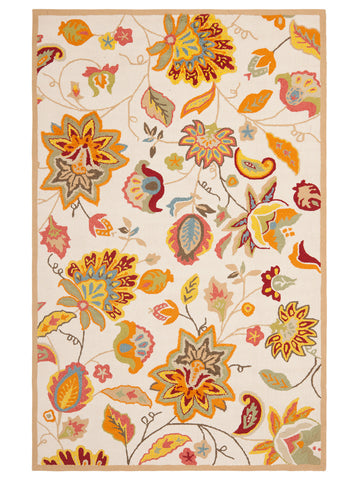 Safavieh Summer's Dance Indoor/Outdoor Hand-Hooked Rug - Ivory / Yellow